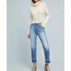AG Adriano Goldschmied  | The Isabelle High-Rise Straight Cropped Jeans Raw Fray